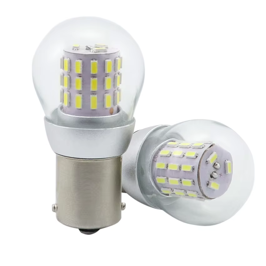 Ampoules LED S25 BA15S BA15D BAY15D 12-24V, lumière stroboscopique de Navigation P21W, Source de sta