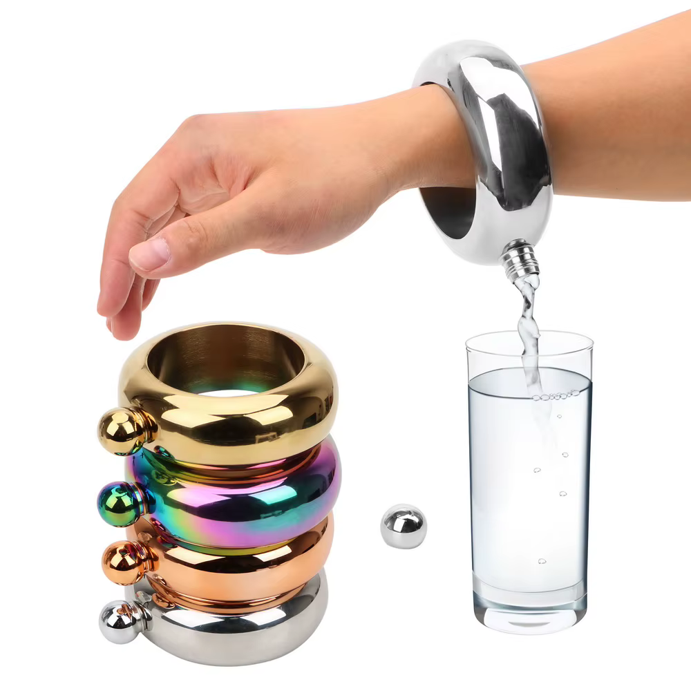 3.5 oz accessoires pour boissons pour whisky Vodka alcool rond Chic flacon de hanche Bracelet élégan