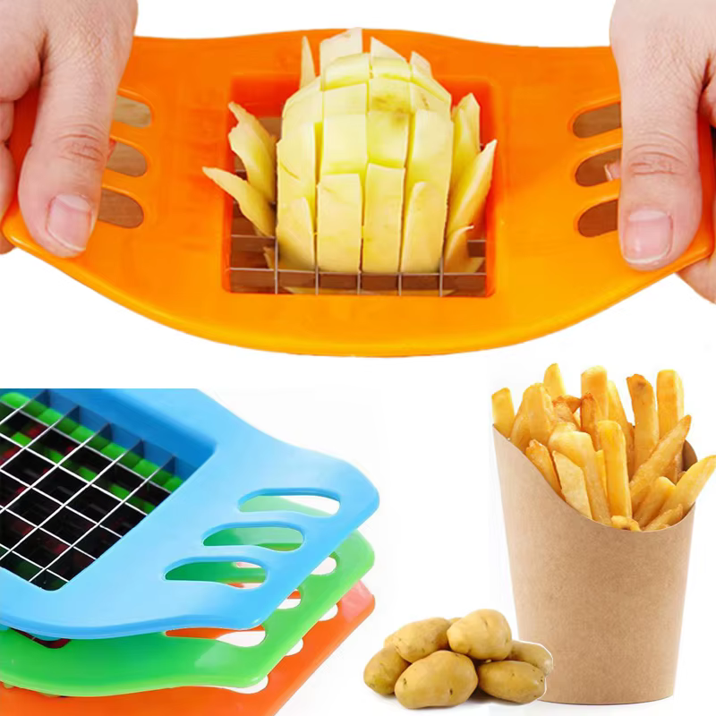 Coupe-pommes de terre frites en acier inoxydable, hachoir à fruits et légumes, coupe facile, outils 