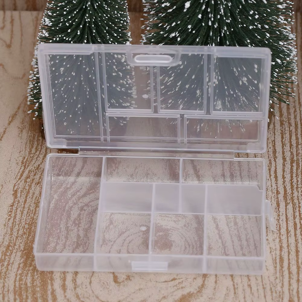 Boîte de rangement transparente en plastique, boîtier de rangement pour perles, bijoux, pilule, pièc