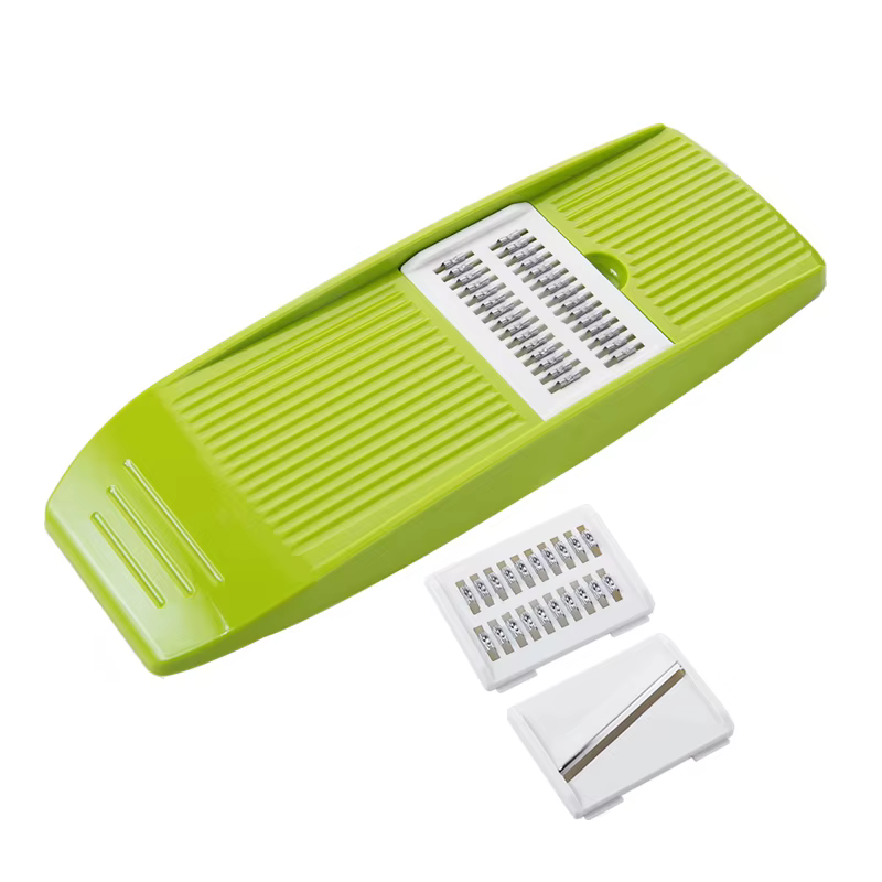 LMETJMA trancheuse à mandoline trancheuse à légumes en acier inoxydable avec 3 lames trancheuse à Ju