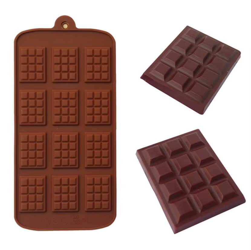 Moule à chocolat en Silicone à 12 cellules, 1 pièce, pour Fondant, pâtisserie, barre de bonbons, Mod