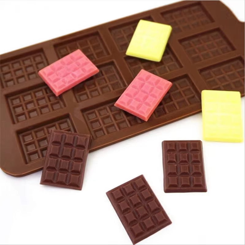 Moule à chocolat en Silicone, 12 moules à chocolat pour Fondant, pâtisserie, barre de bonbons, mode 