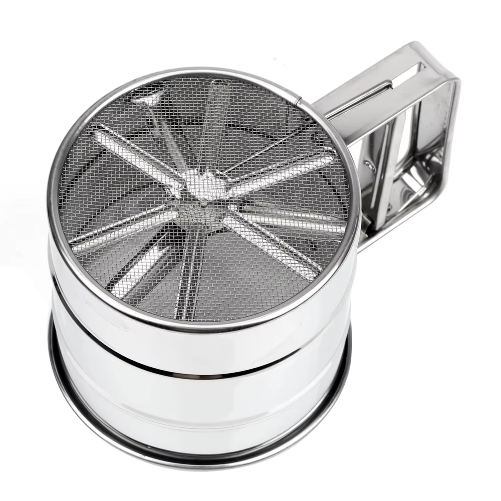 Tamis en acier inoxydable pour sucre glacé, ustensiles de cuisson en poudre, farine, maille, tasse, 