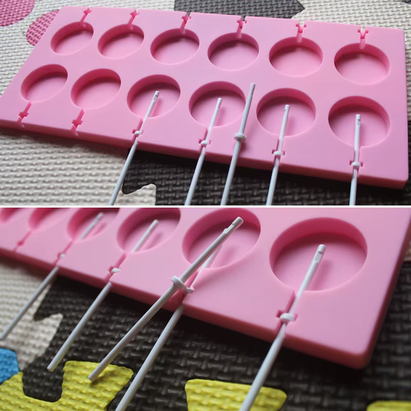 Moule à sucette en silicone de forme ronde pour enfants, outils de cuisson bricolage pour enfants, c