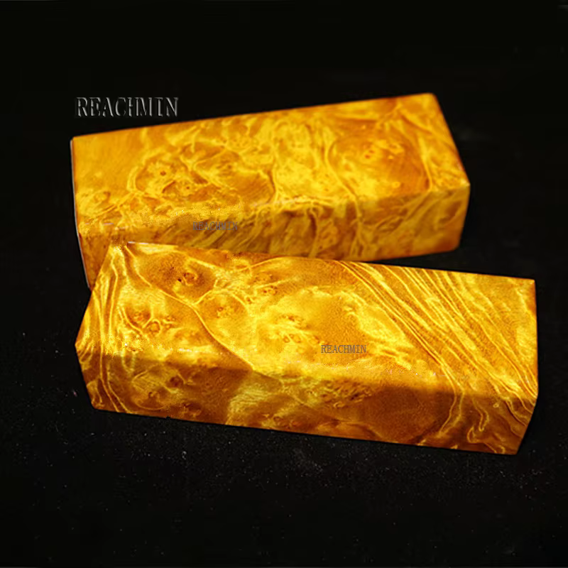 EDC couteau bricolage manche de couteau camphre de birmanie Burl couteau isolant poignée matériel 12