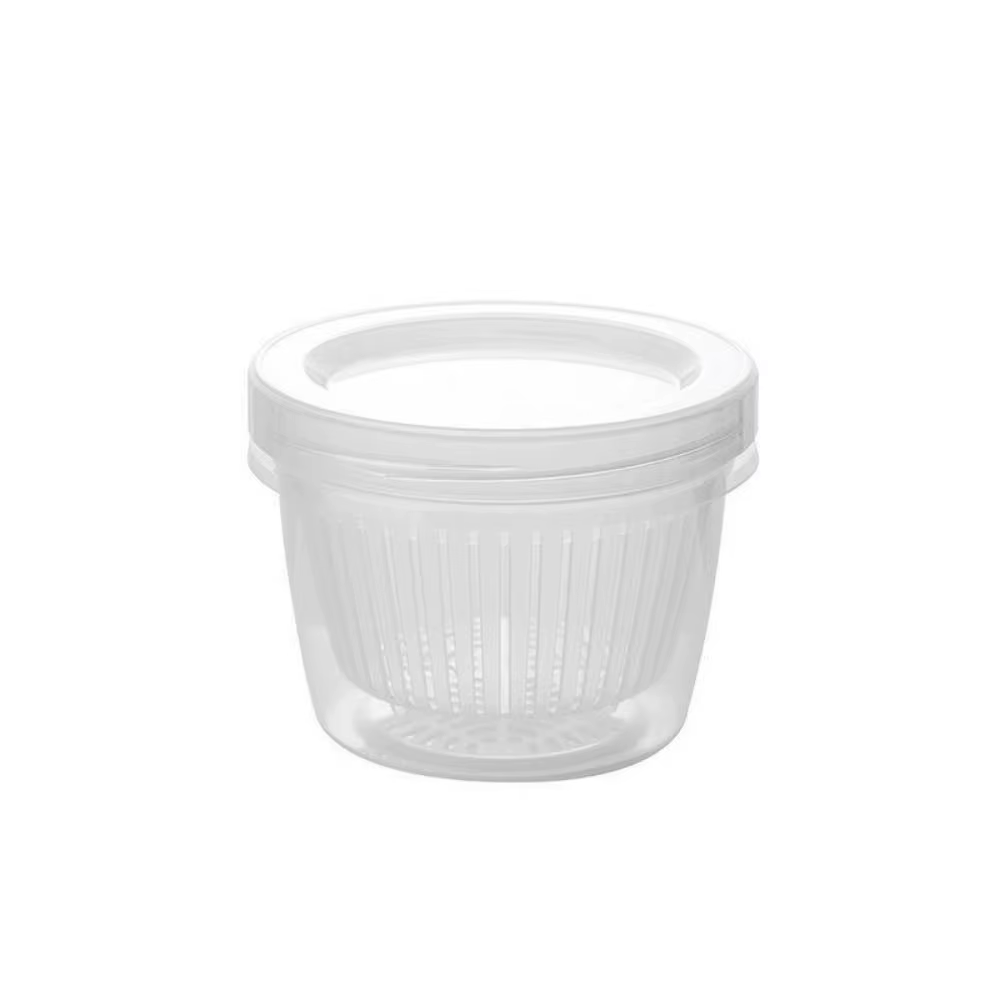 Boîte de rangement d'oignon transparente en PP, boîte de rangement de vidange ronde scellée anti-pou