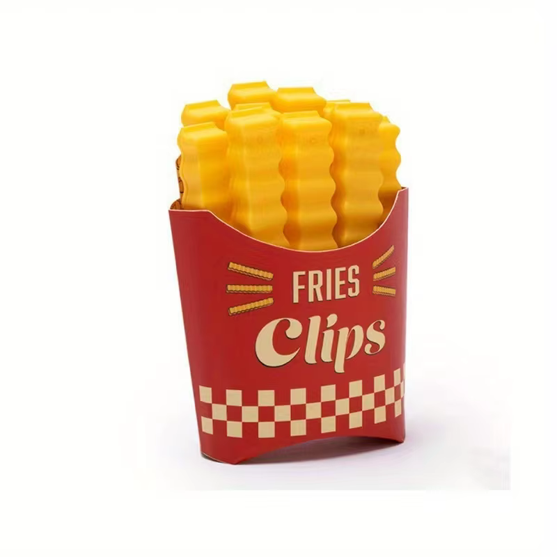 Ensemble de 12 clips de scellage en forme de copeaux de pommes de terre et boîte de rangement de col