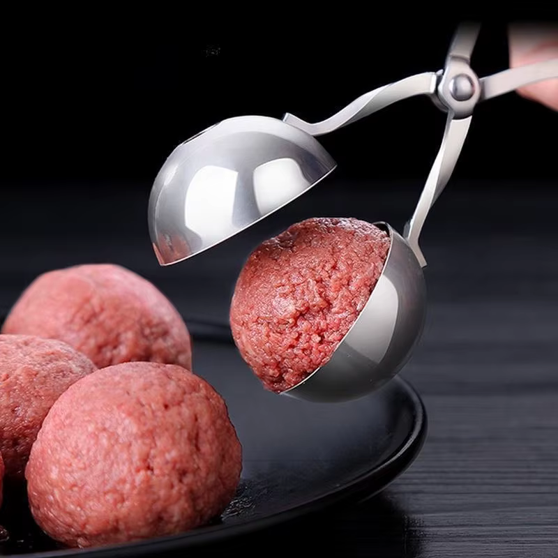 Outil de fabrication de boulettes de riz en acier inoxydable, clip rond, cuillère en forme de boulet