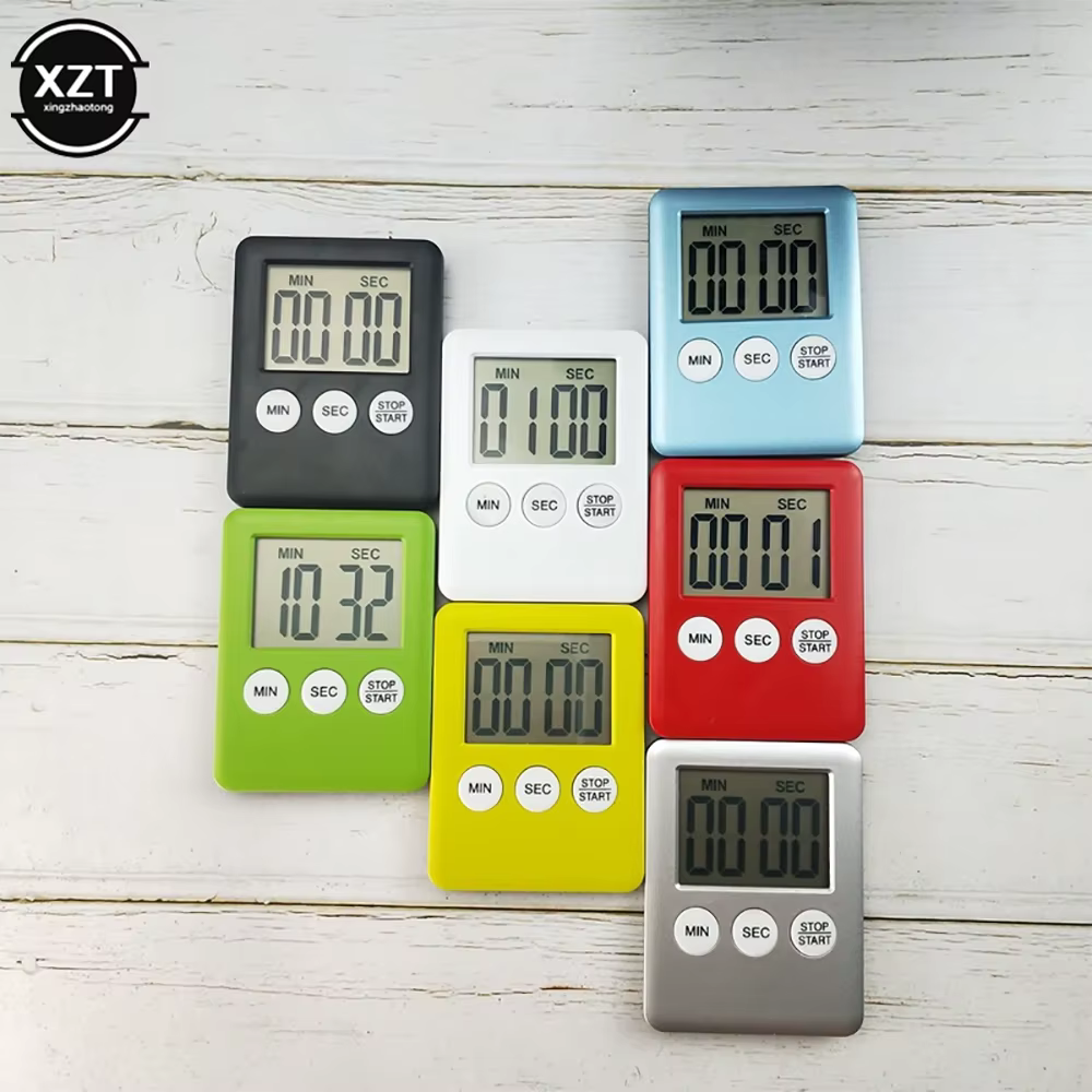 Minuterie de cuisine magnétique numérique cuisson cuisson LCD compte à rebours alarme forte compte à