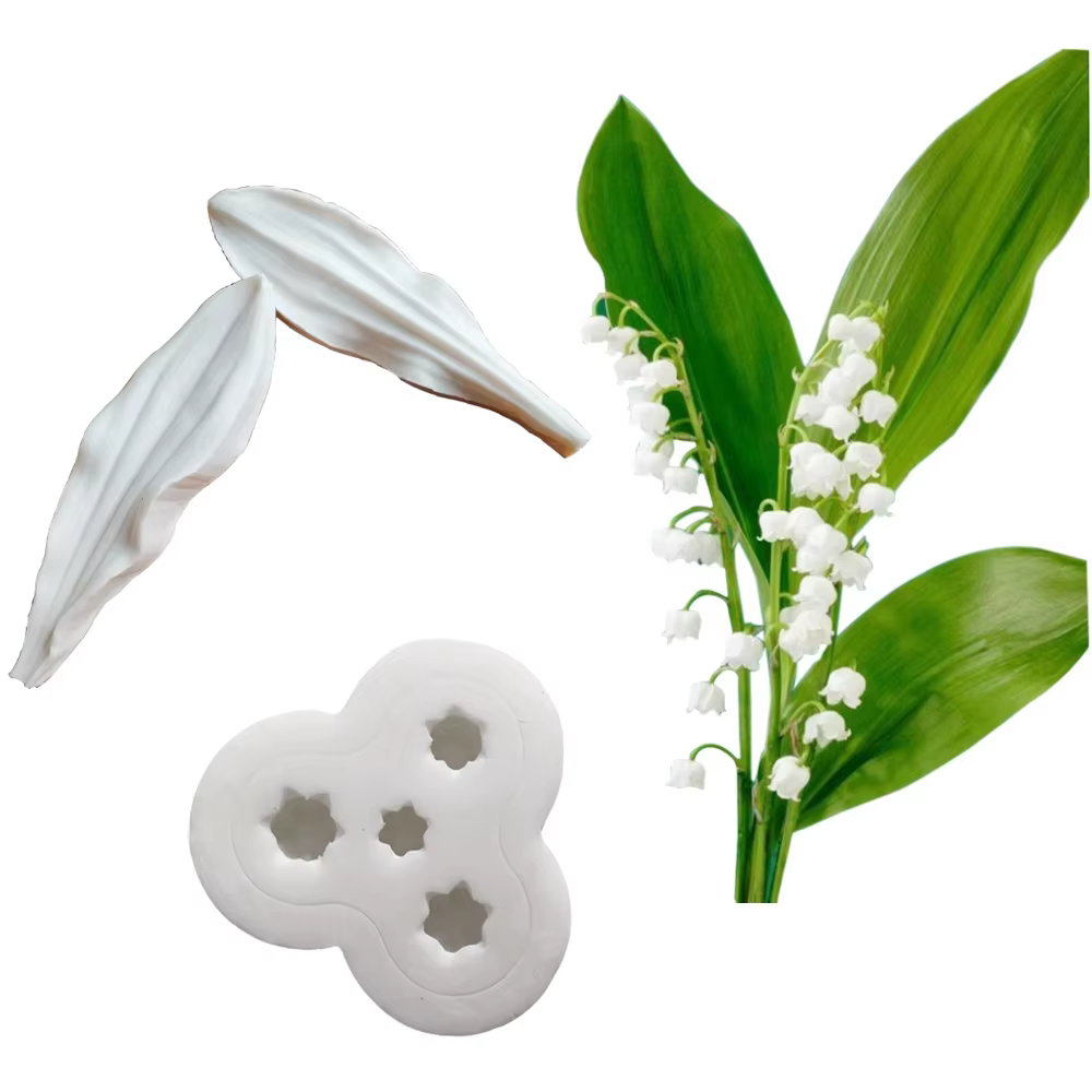 Moules en Silicone pour veines de muguet, Fondant, Sugarcraft, pâte à gomme, argile, papier d'eau, o