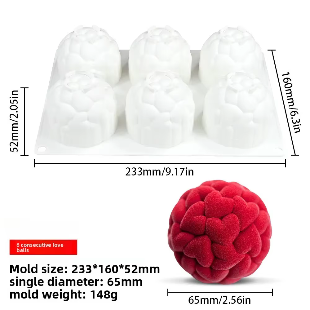 Moule à pâtisserie sphérique en Silicone à 6 cavités, nouveau pour Dessert français, Mousse au choco