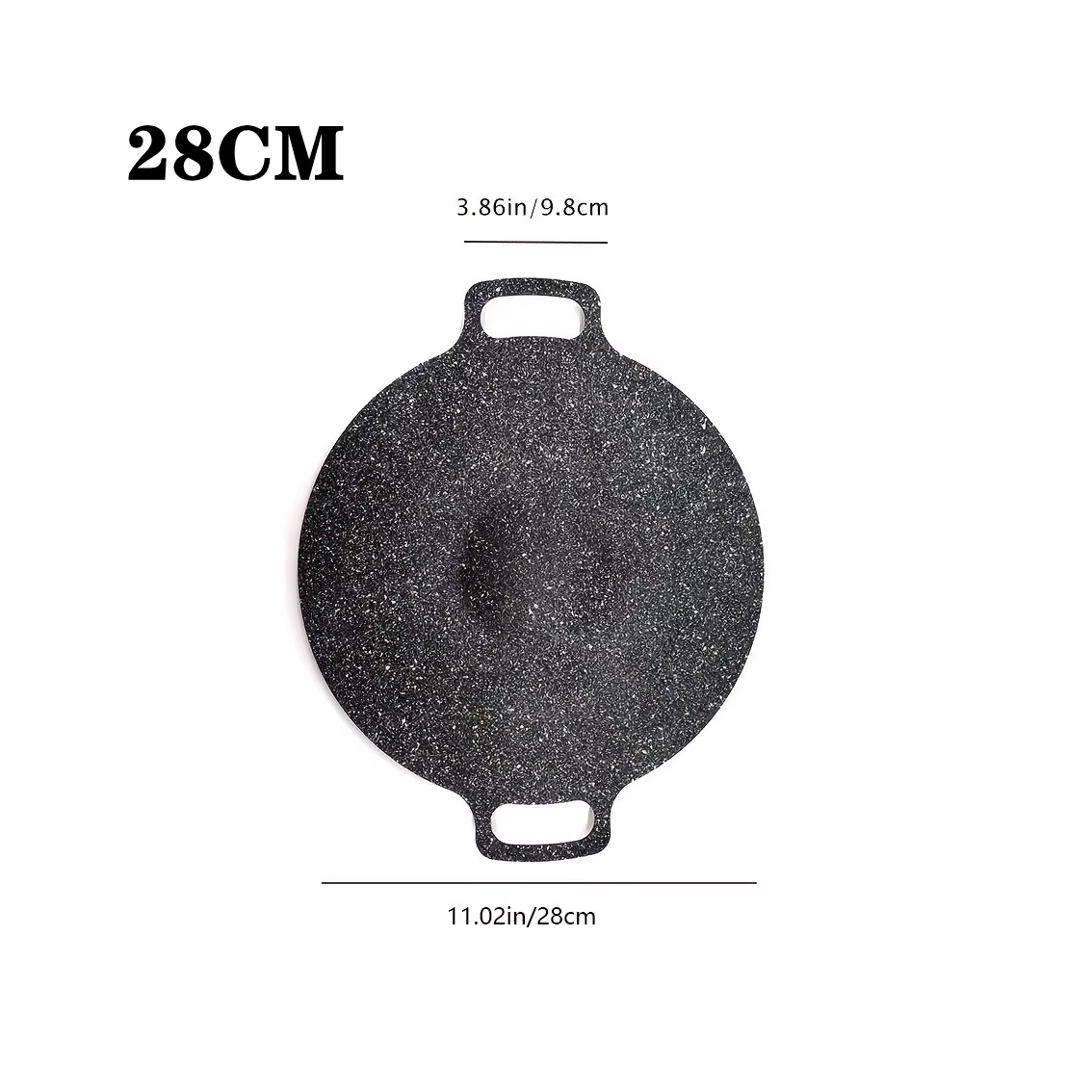Poêle à rôtir en fonte, poêle à crêpes à Double manche, plaque ronde antiadhésive pour barbecue, cui