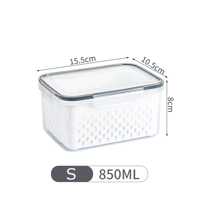 Ensemble de récipients de stockage des aliments pour réfrigérateur Transparent, avec couvercles et p