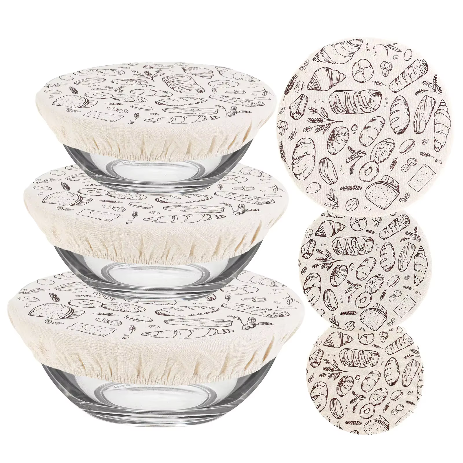 Couvercle de bol à levain, 3 pièces, accessoires de cuisson, élastique, résistant au pain, couvercle