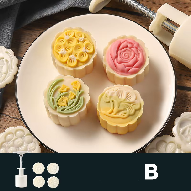 4 pièces/ensemble moule à gâteau de lune cerise Sakura motif timbres presse à main fleur fleurs pâte