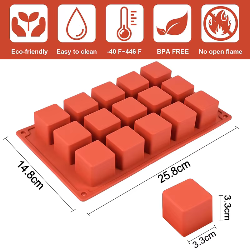 Moule à pâtisserie carré en Silicone, Cube à cavité 8/15, moule à gâteau Pop, plat de cuisson antiad