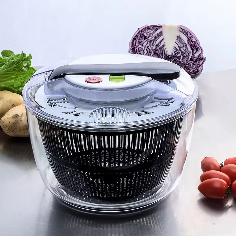 Essoreuse à salade de légumes, déshydrateur de feuilles de laitue, lave-légumes multifonctionnel, mé