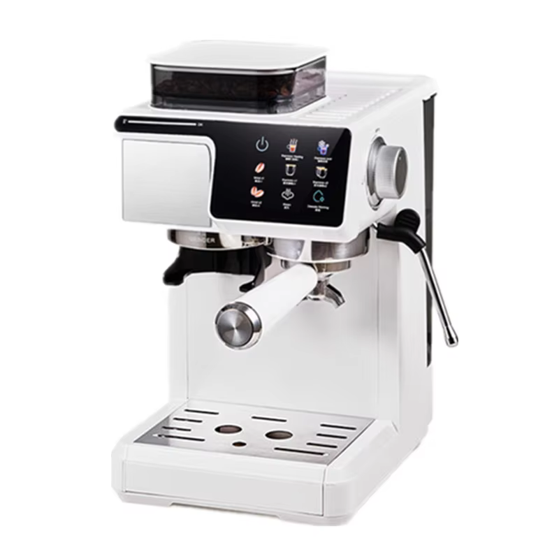 Machine à café 2-en-1 pour boissons chaudes et froides avec moulin intégré et mousseur à lait |   Ma