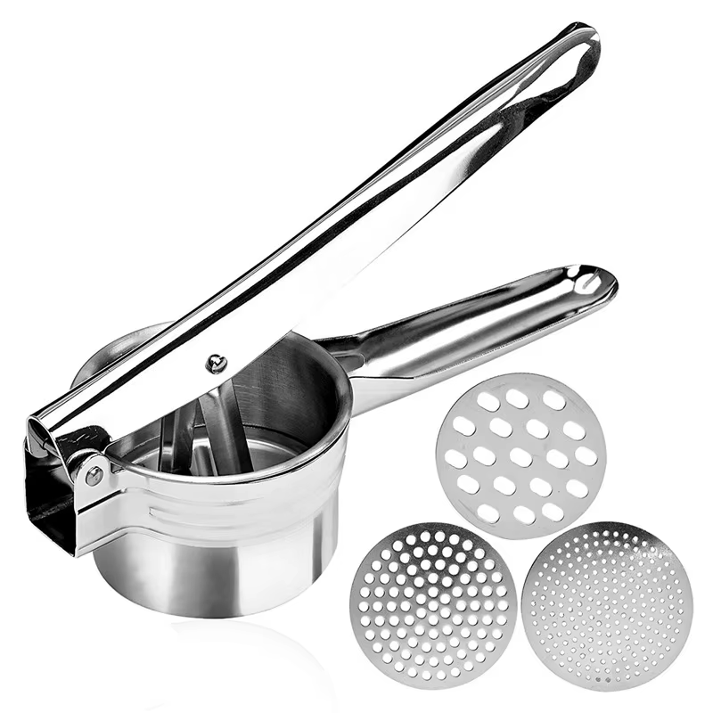 Ricer de pommes de terre manuel en acier, machine à purée de légumes