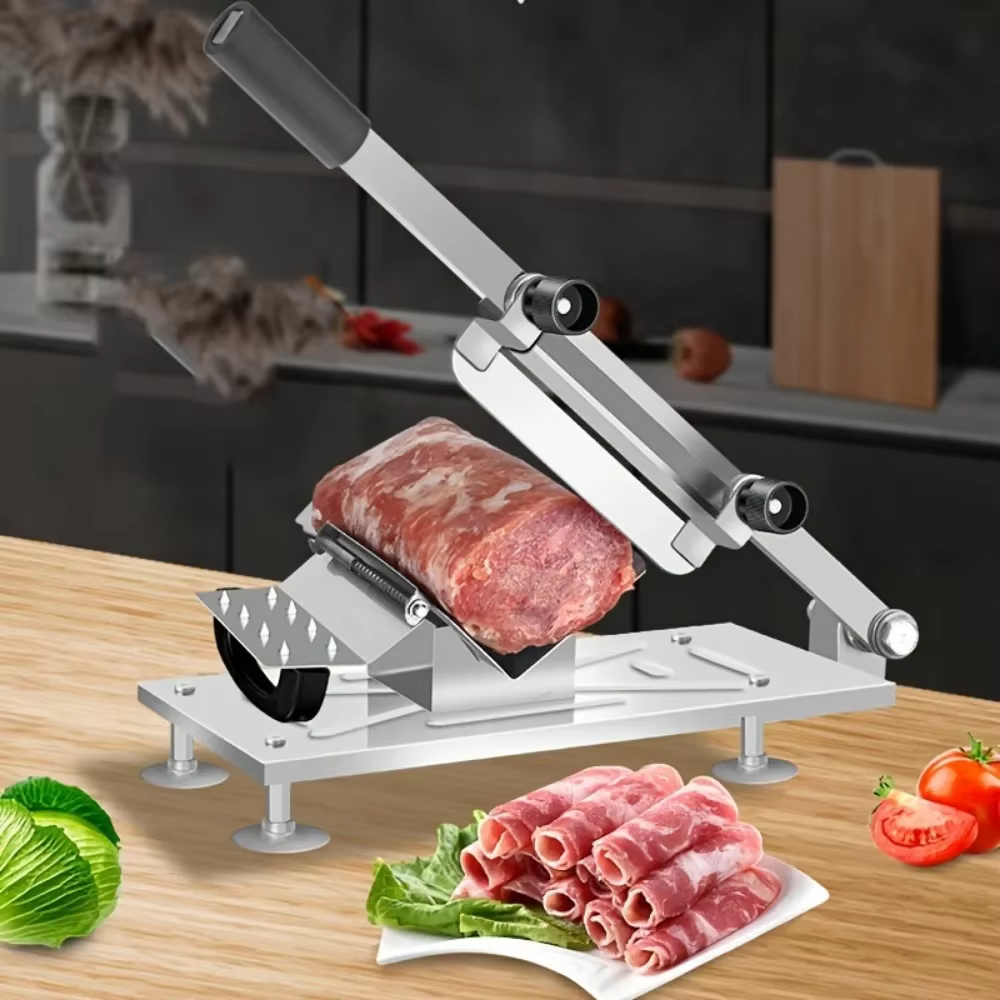Couteau Manuel Portable en Acier Inoxydable pour Trancher la Viande Sophia, Trancheur de Légumes Dom