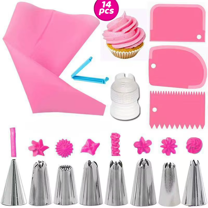14/20 pièces ensemble de douilles de tuyauterie bricolage crème au chocolat pâtisserie fournitures d
