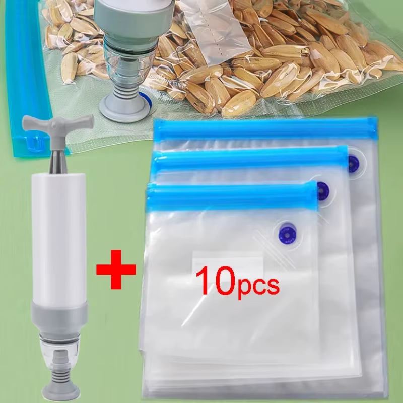 Sacs de scellage sous vide réutilisables, 5/10 pièces, sac de stockage des aliments, sac de scellage