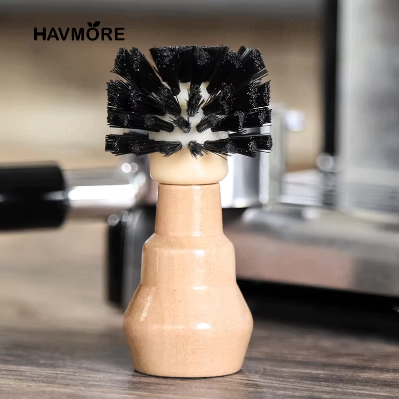 Porte-filtre professionnel avec manche en bois, brosse pour livres, barista, expresso, café, 51mm, 5