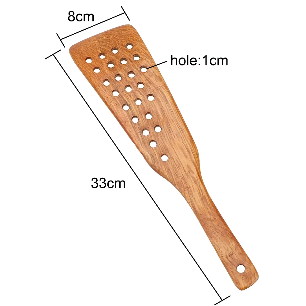 Pelle à Steak à frire, filtre, poêle antiadhésive, spatule en bois, 24 trous, outil de cuisine, acce