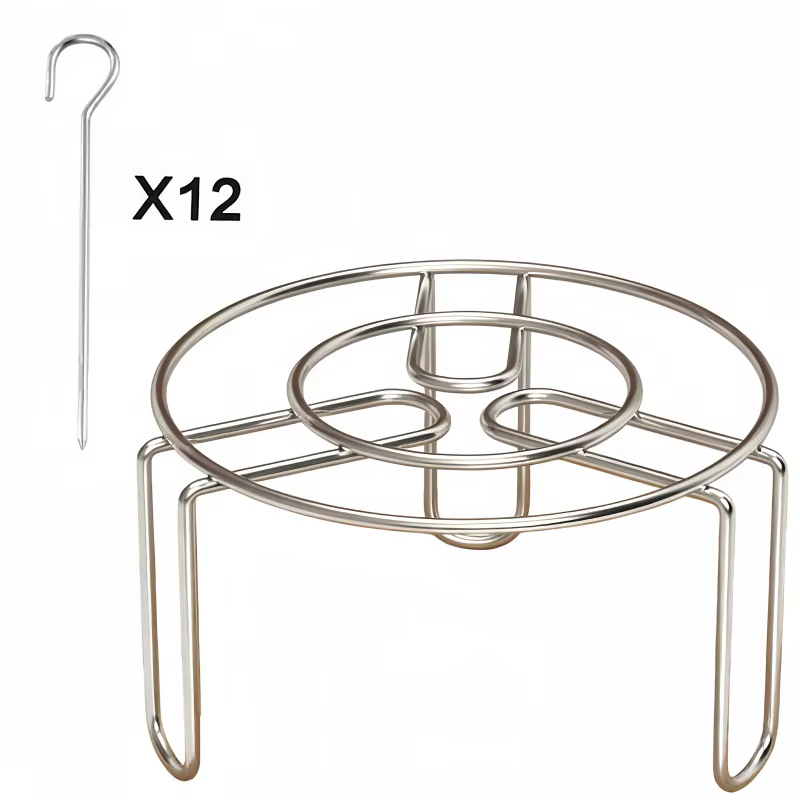 Grille verticale en acier inoxydable pour friture à air et barbecue, avec brochettes suspendues