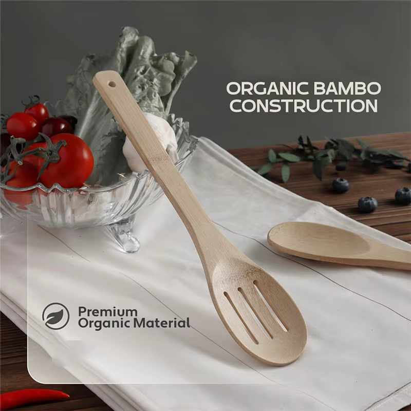 Ensemble d'ustensiles de cuisine cuillère de cuisson douce ensemble d'outils de cuisine en bambou us
