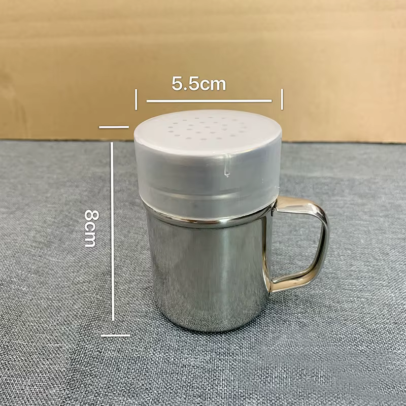 Bouteille de Sel et Sucre avec Poignée, Gadgets de Cuisine Polyvalents en Acier Inoxydable, Pot d'As