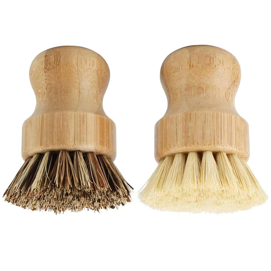 Leeseph Brosses à récurer la vaisselle en bambou, épurateurs de nettoyage en bois de cuisine pour la