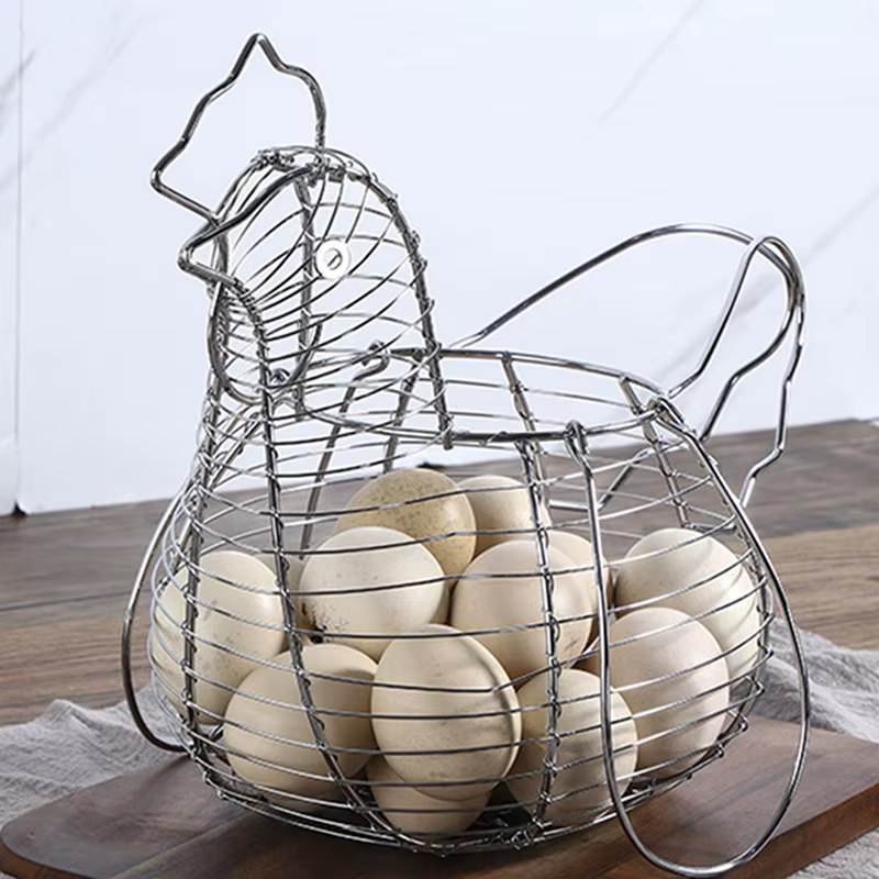 Articles ménagers en forme de poule de poulet, panier de rangement créatif de Collection d'œufs, fil