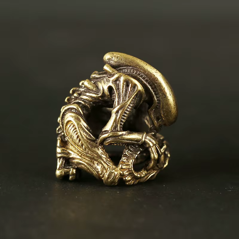 Lanière tissée à la main en laiton, perles de couteau, porte-clés bricolage, pendentif, accessoires