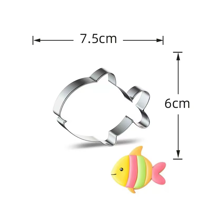 Emporte-pièce en acier inoxydable de style océan, moule à strass, outils de cuisson, accessoires de 