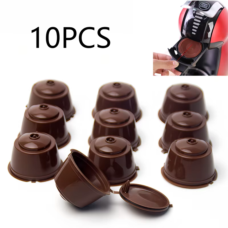 Capsules rechargeables pour café Nescafe DOLCE GUSTO, 10 pièces, filtre réutilisable avec cuillère, 