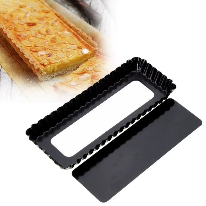 Moule à tarte cannelé pour cuisson, outil de quiche antiadhésif parfait, modèle rectangulaire, usten