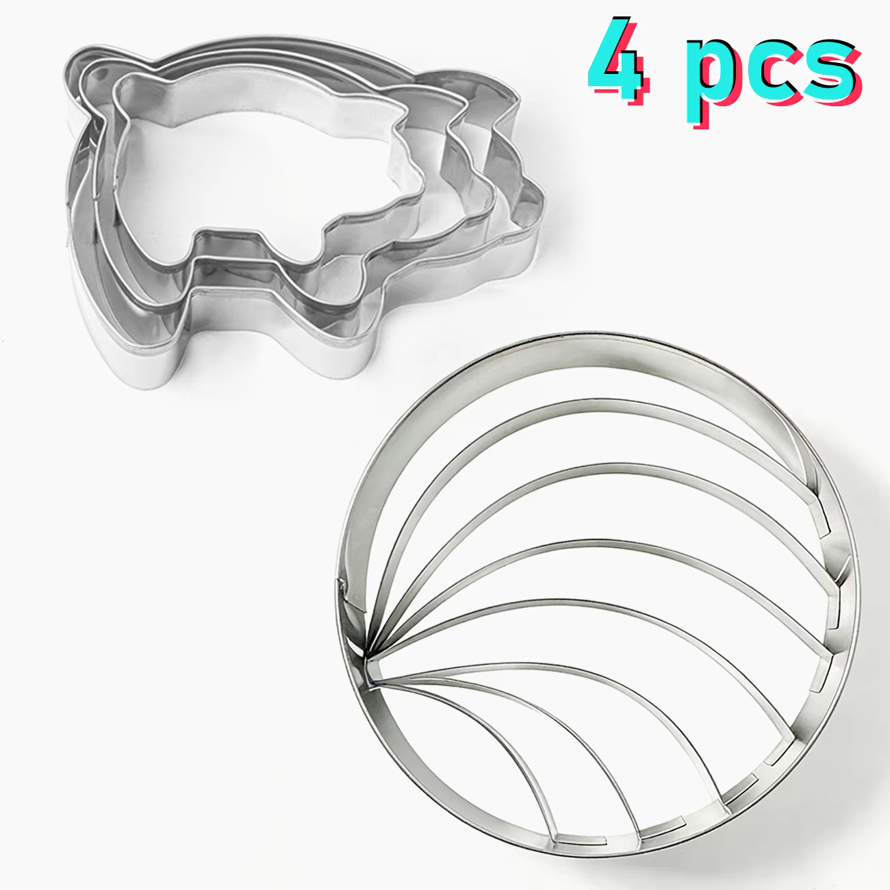 Lot de 4 moules à pain mexicain en acier inoxydable, mignons et pratiques, 3 tailles, emporte-pièces