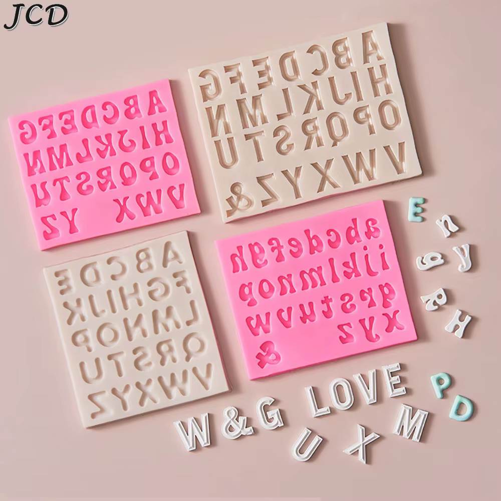 JCD-Moule en silicone avec chiffres arabes et alphabet anglais, décoration de gâteau, chocolat fait 