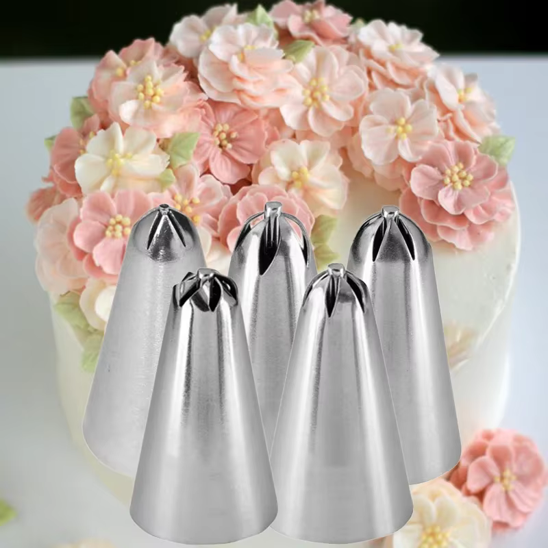 Buse de glaçage de fleurs en acier inoxydable, pointes de pâtisserie, décoration de crème, goutte de