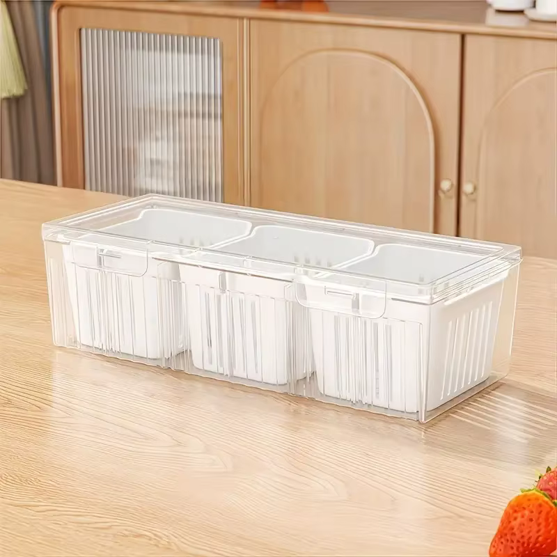 Conteneurs de stockage des aliments à compartiment, boîte à Bento carrée transparente pour réfrigéra