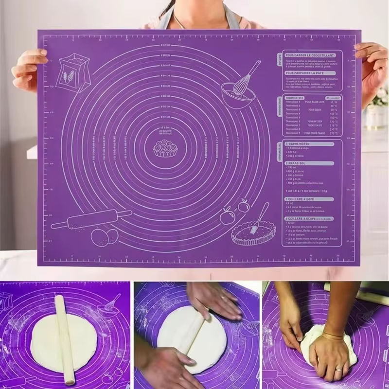 Tapis de pâtisserie en Silicone antidérapant, grand tapis de cuisson antiadhésif pour Fondant, tarte
