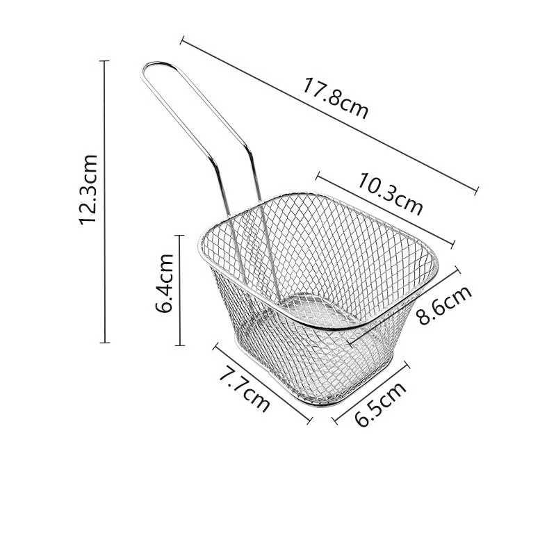 Panier à frites portable en acier inoxydable, mini panier de cuisson pour frites, passoire, accessoi