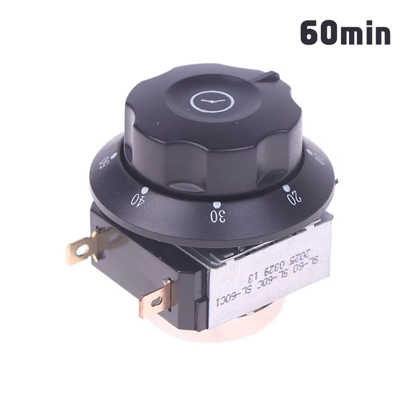 1 pièce Minuteur à bouton pour four à micro-ondes 60/90/120 min avec sonnette, interrupteur de temps