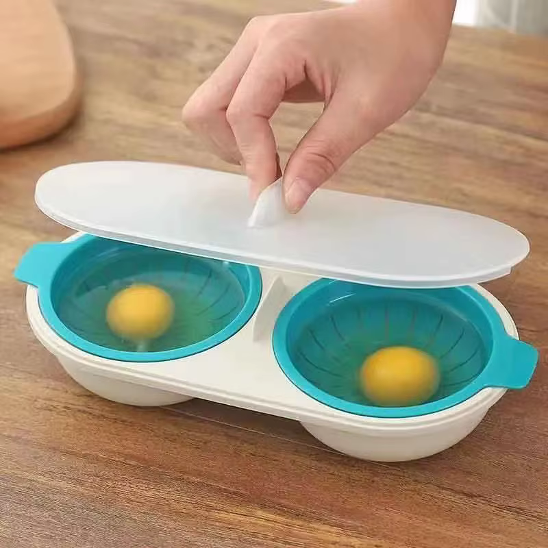 Poacher d'œufs à micro-ondes, chaudière à œufs Double tasse, Gadget de cuisine, moule à œufs à resso