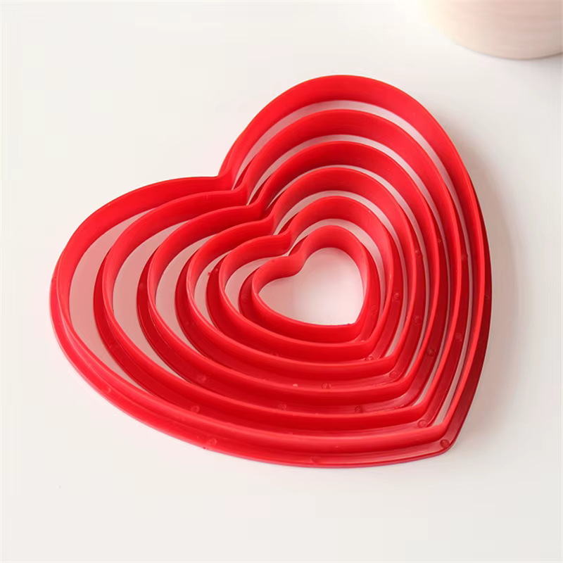 Aomily 6 pièces/ensemble joli coeur biscuits Cutter 6 taille doux amour gâteau pâtisserie bricolage 