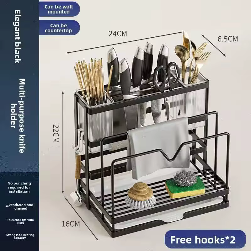 Support de cuisine, ustensiles de maison, porte-couteau multifonctionnel, couvercle de Pot, support 