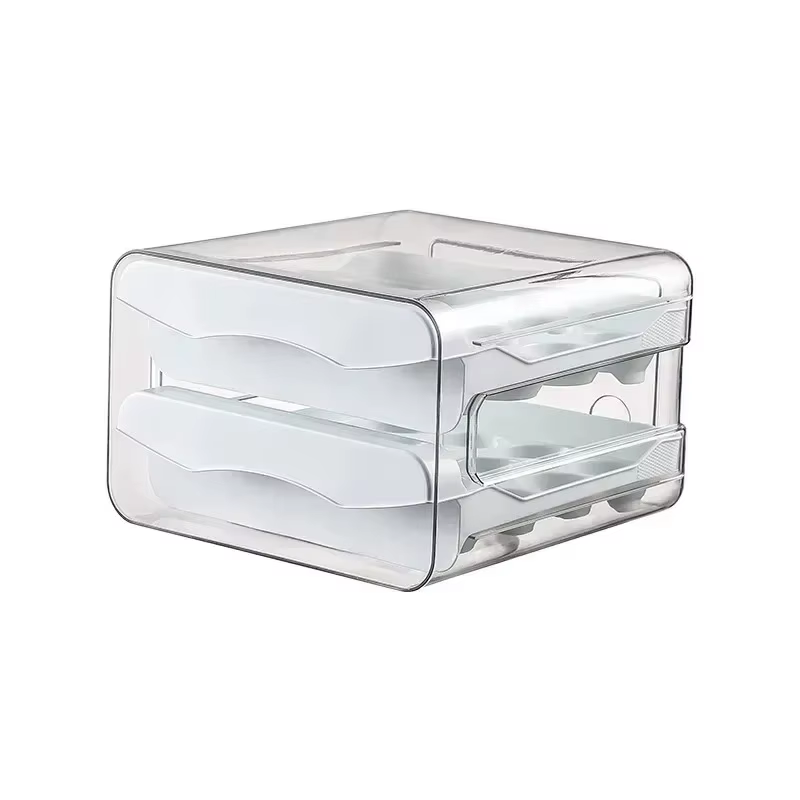 Boîte de rangement d'œufs, Type tiroir, réfrigérateur, porte-œufs, Double couche, avec poignée, supp