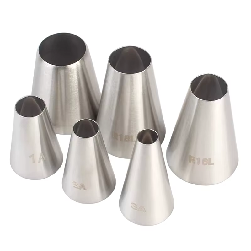 Buse de tuyauterie ronde multi-tailles, grande taille, outils de pâtisserie, crème à gâteau, pointes